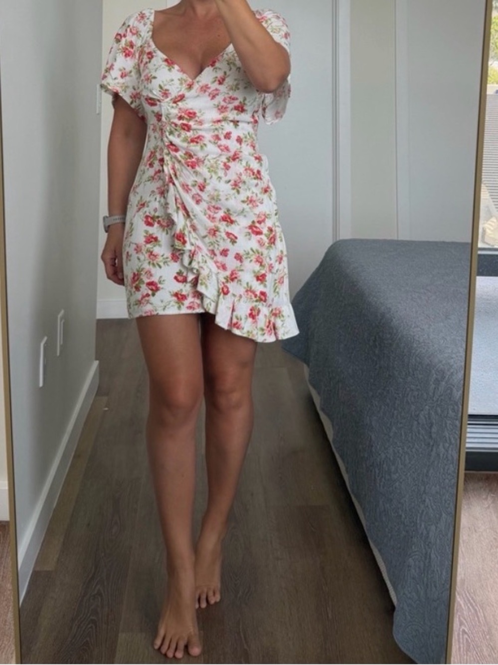 MINKPINK Floral Wrap Mini Dress